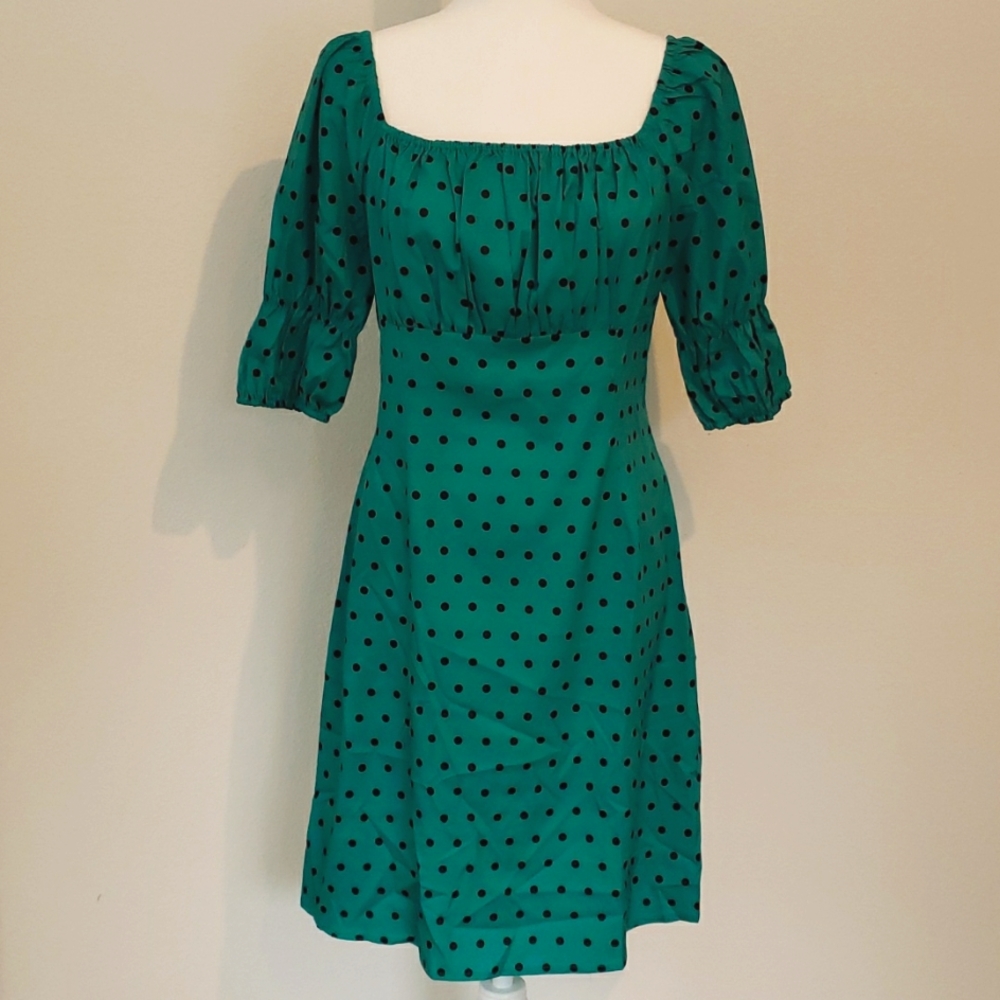 SHEIN Green Polka Dot Mini Dress